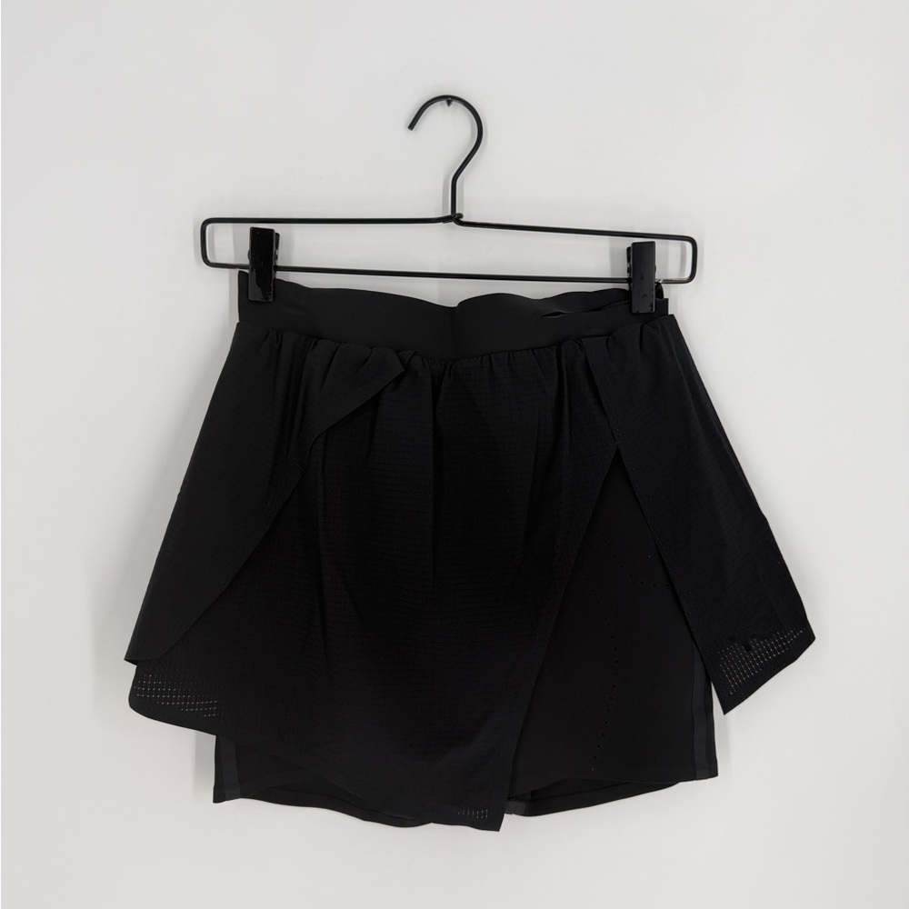 Y-3 Run Black Asymmetrical Side Cut Out Skort